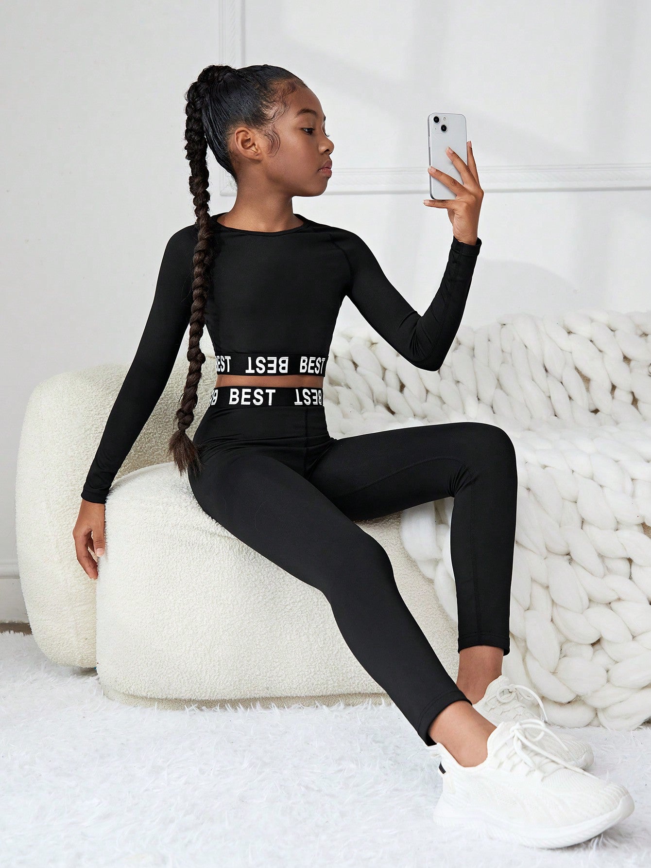 Fille Legging & T-Shirt De Sport À Lettres