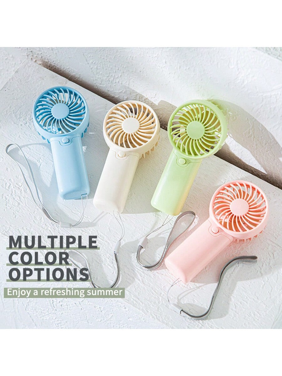 1 pièce Mini ventilateur à 1 vitesse de vent avec corde de suspension - cadeau de fête (piles non incluses, à acheter séparément) pour l'été et pour extérieur, sport, voyage, cuisine, chambre, école, bureau, et pour femme, homme, enfant, adulte