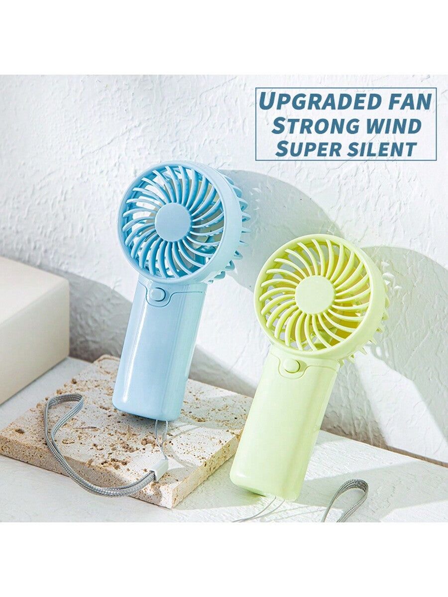 1 pièce Mini ventilateur à 1 vitesse de vent avec corde de suspension - cadeau de fête (piles non incluses, à acheter séparément) pour l'été et pour extérieur, sport, voyage, cuisine, chambre, école, bureau, et pour femme, homme, enfant, adulte