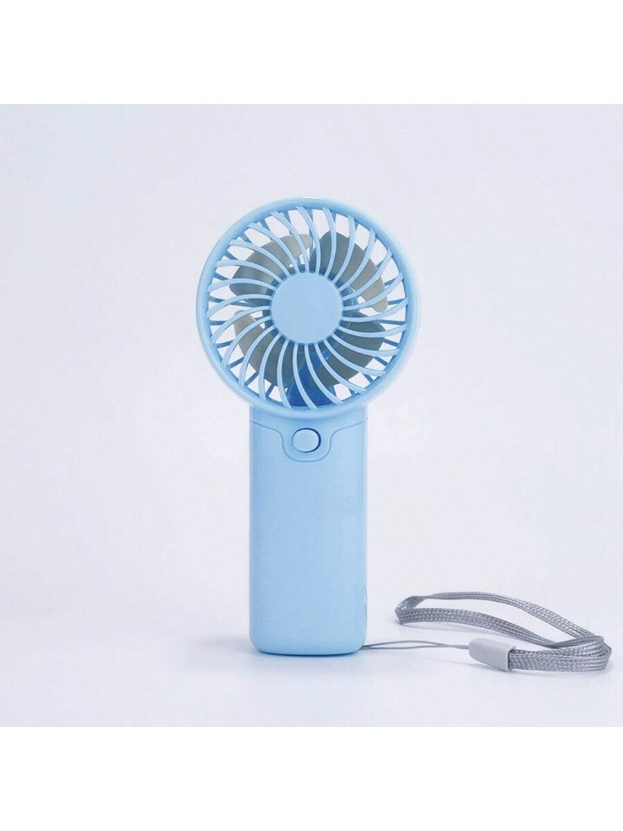 1 pièce Mini ventilateur à 1 vitesse de vent avec corde de suspension - cadeau de fête (piles non incluses, à acheter séparément) pour l'été et pour extérieur, sport, voyage, cuisine, chambre, école, bureau, et pour femme, homme, enfant, adulte