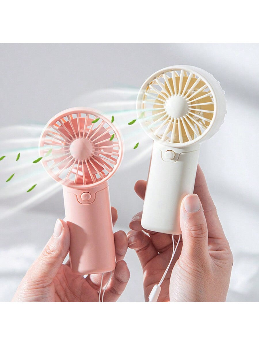 1 pièce Mini ventilateur à 1 vitesse de vent avec corde de suspension - cadeau de fête (piles non incluses, à acheter séparément) pour l'été et pour extérieur, sport, voyage, cuisine, chambre, école, bureau, et pour femme, homme, enfant, adulte