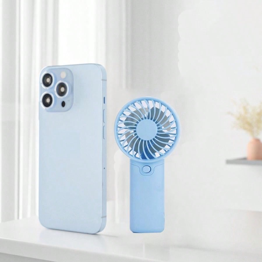 1 pièce Mini ventilateur à 1 vitesse de vent avec corde de suspension - cadeau de fête (piles non incluses, à acheter séparément) pour l'été et pour extérieur, sport, voyage, cuisine, chambre, école, bureau, et pour femme, homme, enfant, adulte