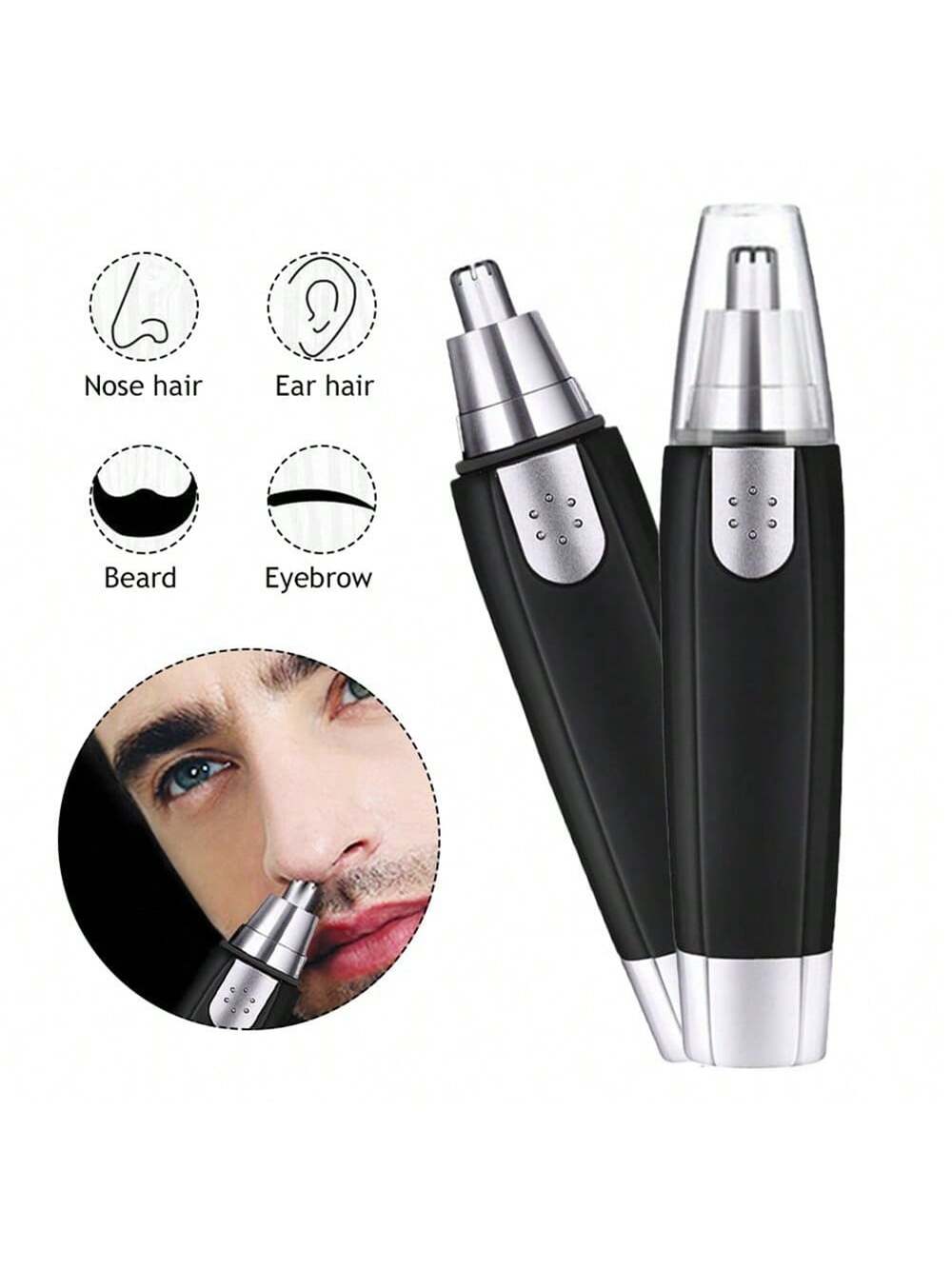 Tondeuse à poils de nez électrique pour femmes et hommes, outil de toilettage pour l'élimination des poils de nez et d'oreille, noir