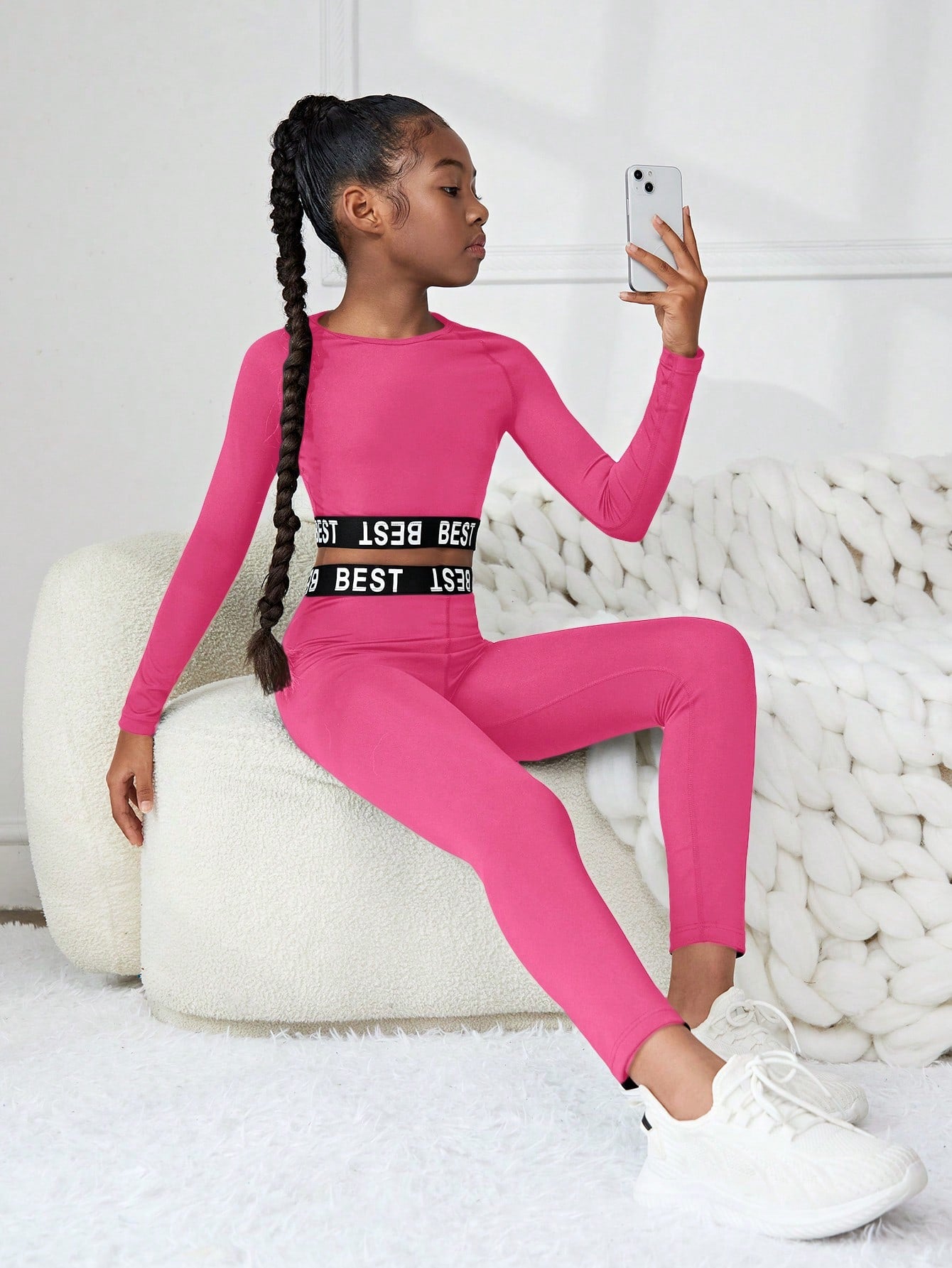 Fille Legging & T-Shirt De Sport À Lettres