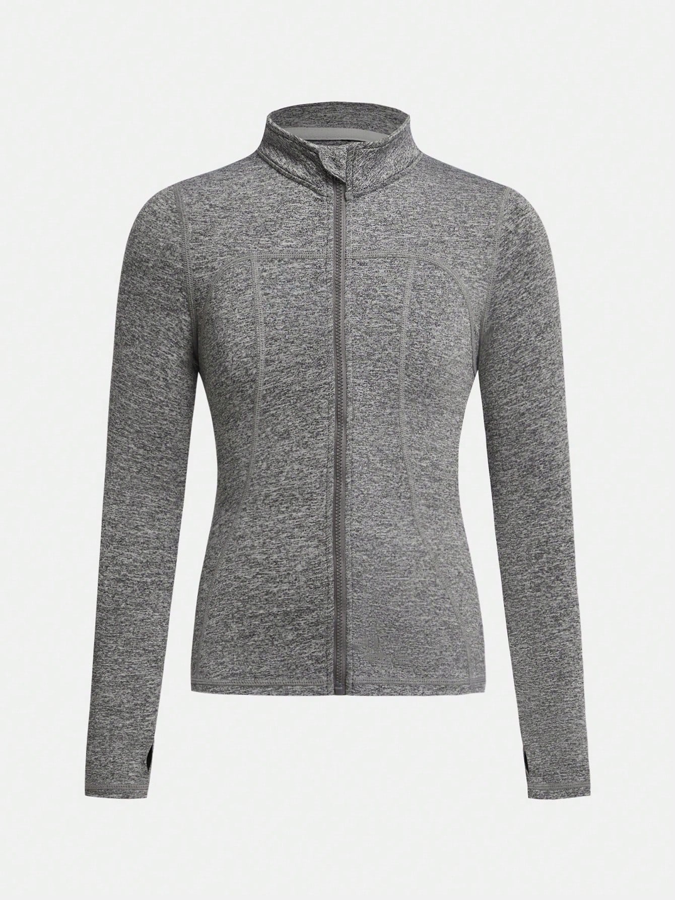 Veste de yoga grise ajustée pour préadolescentes, convient pour le yoga, le pilates, la course et les activités de plein air