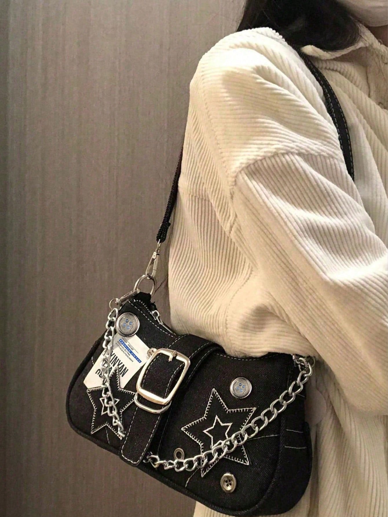 1 Pièce Femmes Nouveaux Zippers Contrastés Épicés Avec Une Lumière Quotidienne Adaptée Aux Fêtes, Festivals, Journées Shopping, Avec Des Chaînes Polyvalentes De Grande Capacité Et Des Sacs Sous Le Bras D'épaule Pour Une Petite Échelle