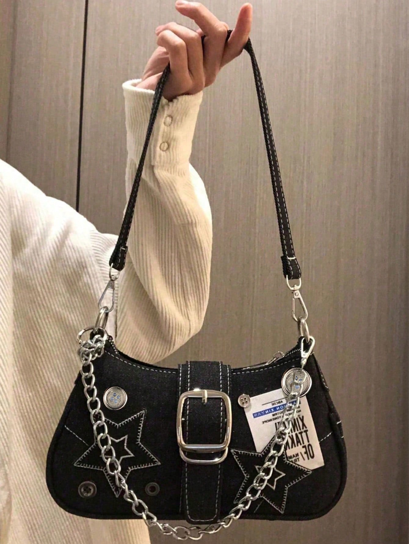 1 Pièce Femmes Nouveaux Zippers Contrastés Épicés Avec Une Lumière Quotidienne Adaptée Aux Fêtes, Festivals, Journées Shopping, Avec Des Chaînes Polyvalentes De Grande Capacité Et Des Sacs Sous Le Bras D'épaule Pour Une Petite Échelle