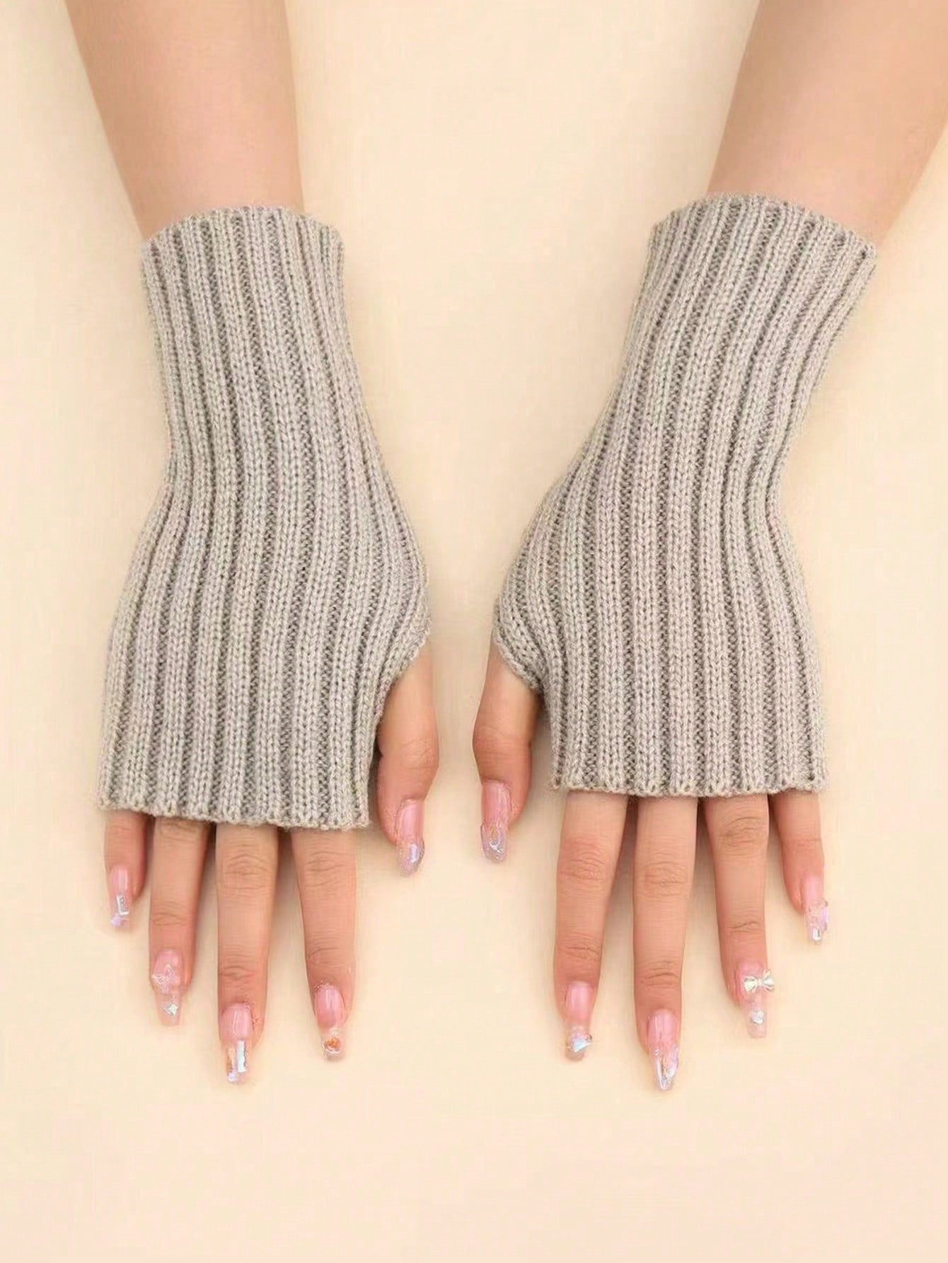 1 pièce Gants sans doigts de couleur unie résistant au vent, pour enfants/adolescents, pour l'automne/hiver, pour un usage extérieur