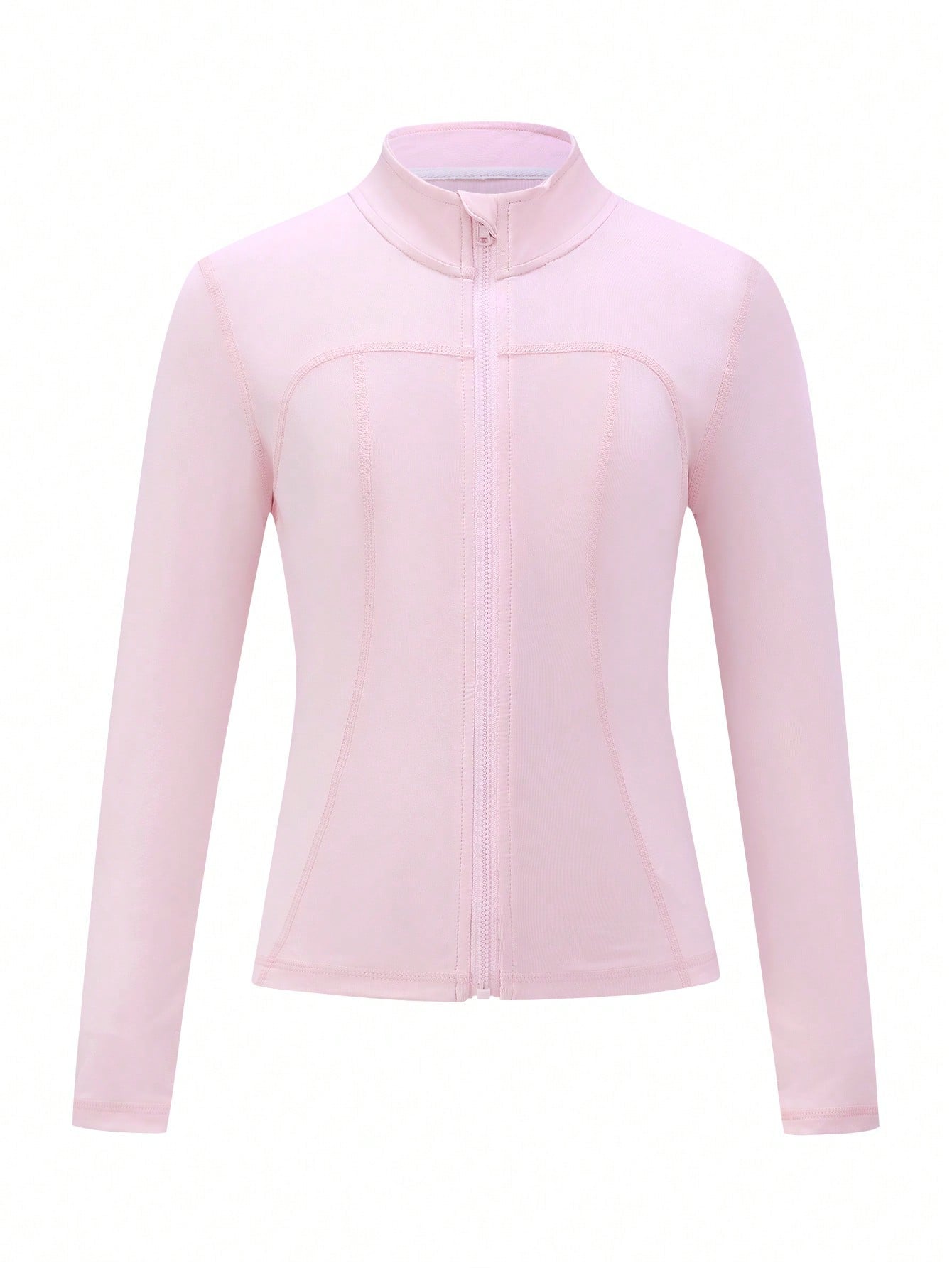 Veste de yoga grise ajustée pour préadolescentes, convient pour le yoga, le pilates, la course et les activités de plein air