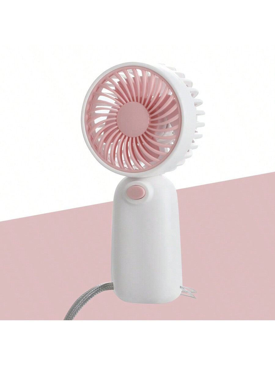 1 pièce Mini ventilateur à 1 vitesse de vent avec corde de suspension - cadeau de fête (piles non incluses, à acheter séparément) pour l'été et pour extérieur, sport, voyage, cuisine, chambre, école, bureau, et pour femme, homme, enfant, adulte