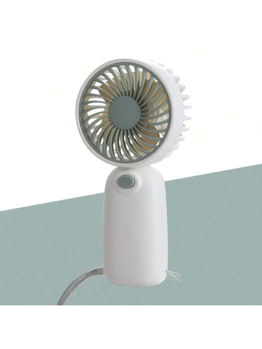 1 pièce Mini ventilateur à 1 vitesse de vent avec corde de suspension - cadeau de fête (piles non incluses, à acheter séparément) pour l'été et pour extérieur, sport, voyage, cuisine, chambre, école, bureau, et pour femme, homme, enfant, adulte