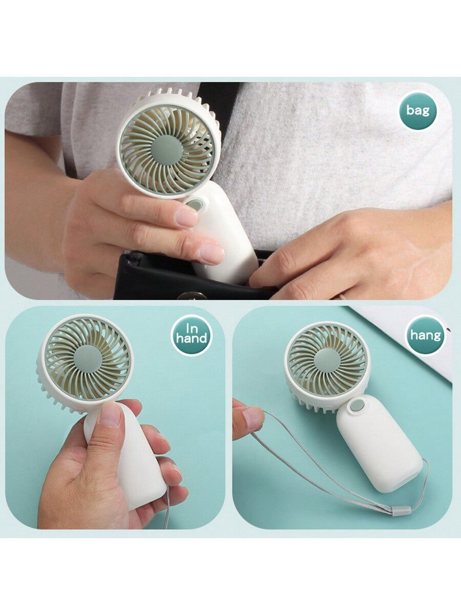 1 pièce Mini ventilateur à 1 vitesse de vent avec corde de suspension - cadeau de fête (piles non incluses, à acheter séparément) pour l'été et pour extérieur, sport, voyage, cuisine, chambre, école, bureau, et pour femme, homme, enfant, adulte