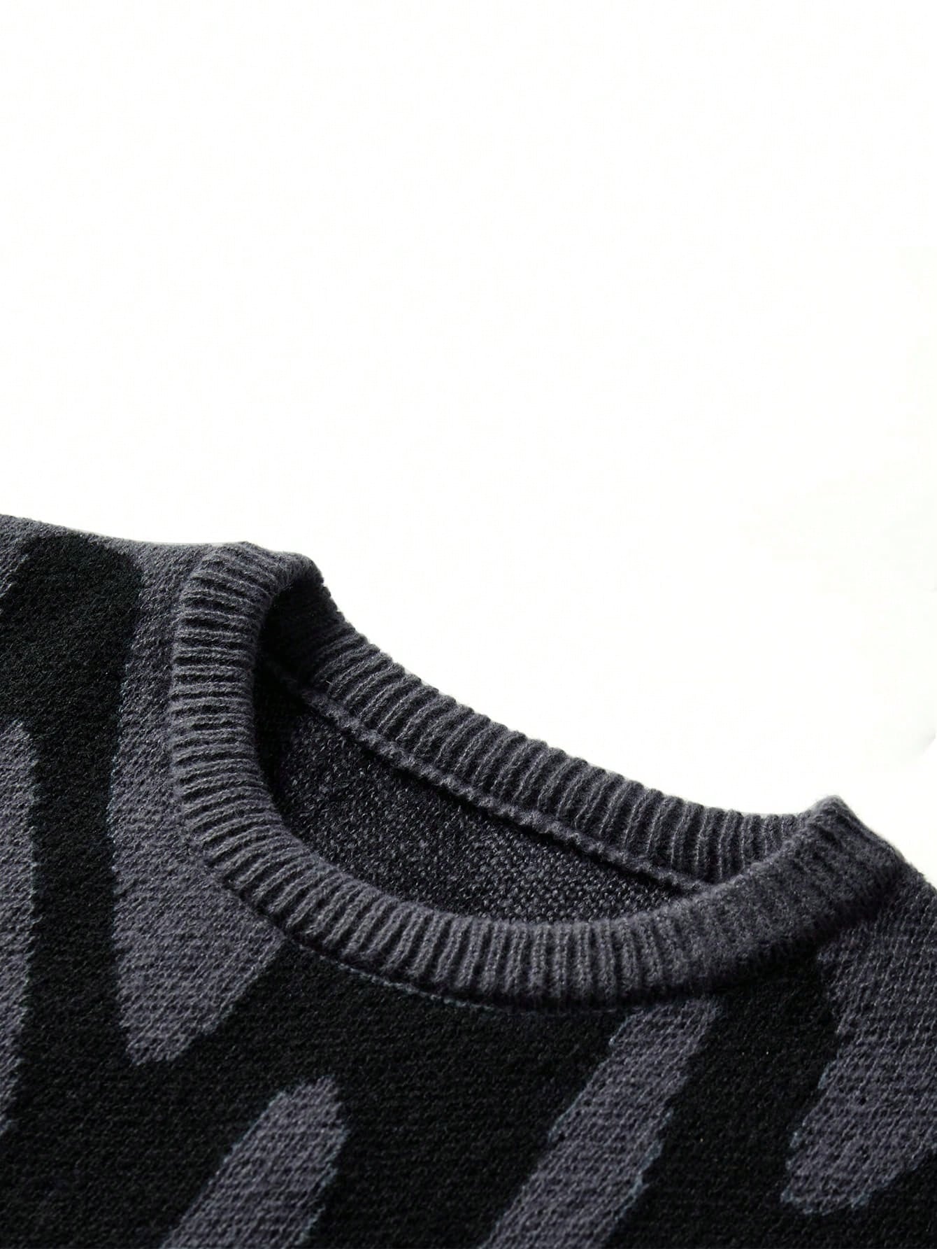 1 pièce Pull tricoté à col rond oversize en contraste de couleurs, style streetwear décontracté pour jeunes filles. Chaud et épais, idéal pour l'automne/l'hiver