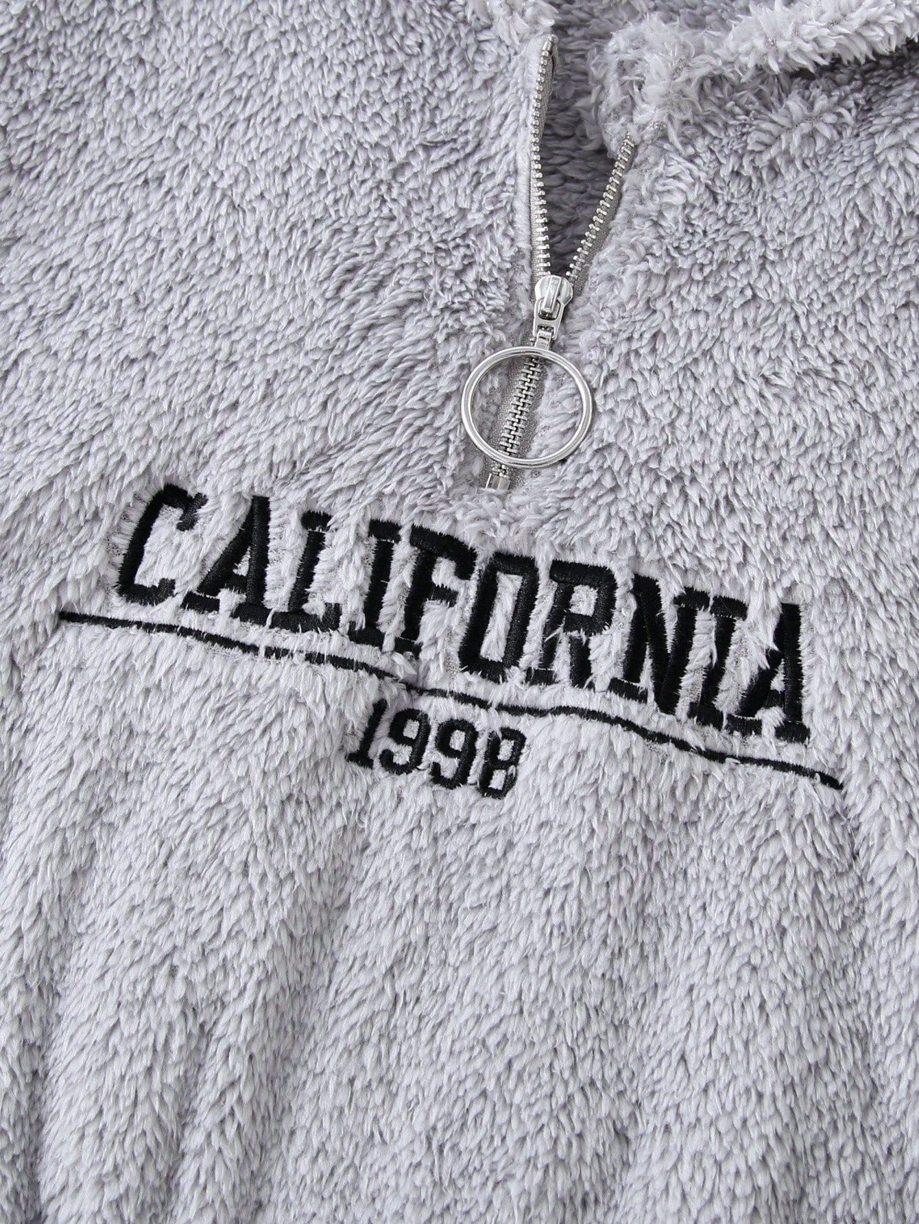 1 pièce sweat-shirt à capuche zippé, essentiel pour les tenues de jeunes garçons, style décontracté, collège, confortable et simple, avec broderie lettres, demi-fermeture éclair, épais et chaud, convient pour l'école, les voyages, les sports, l'automne e