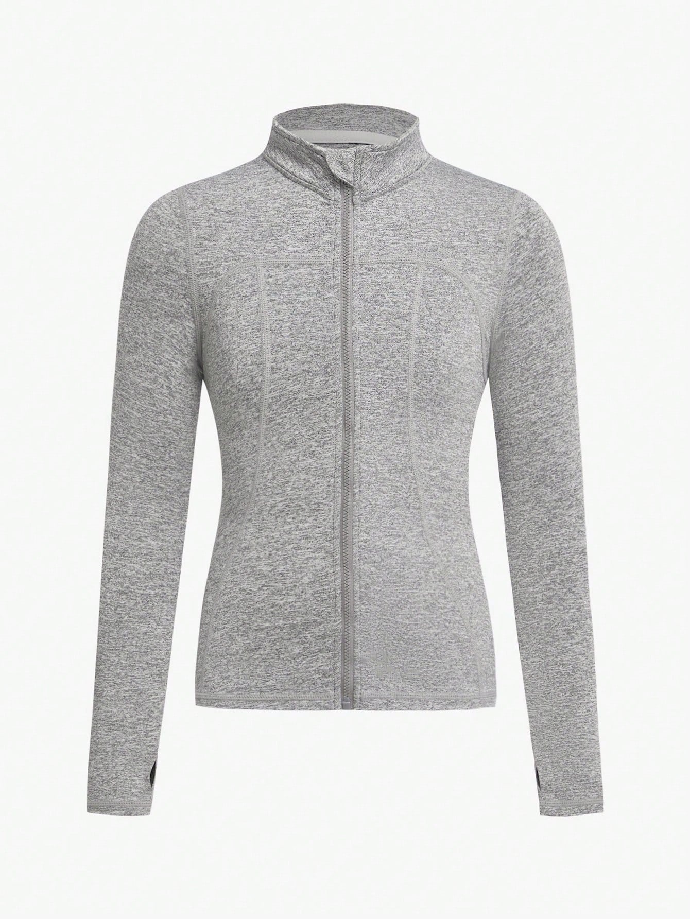 Veste de yoga grise ajustée pour préadolescentes, convient pour le yoga, le pilates, la course et les activités de plein air