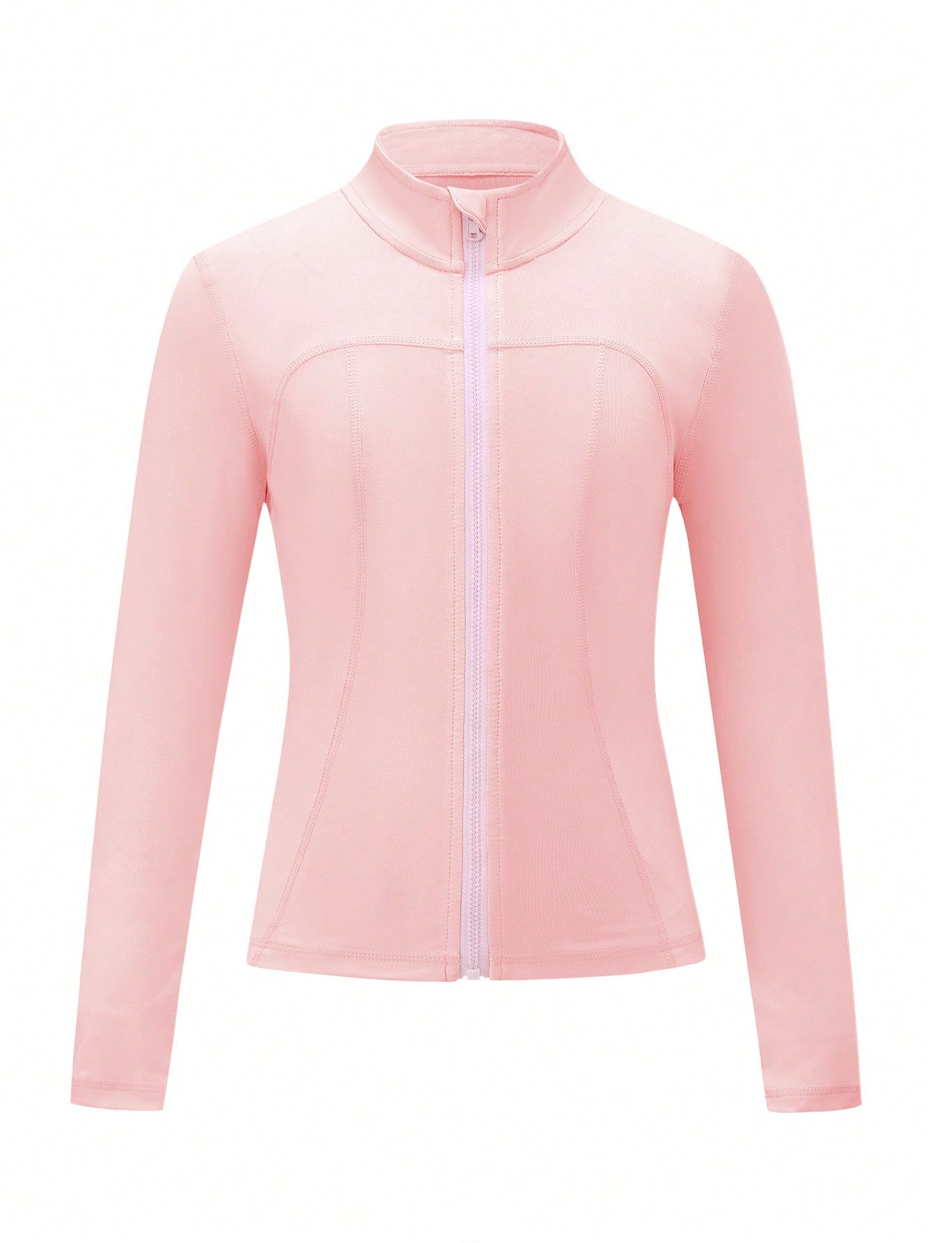 Veste de yoga grise ajustée pour préadolescentes, convient pour le yoga, le pilates, la course et les activités de plein air
