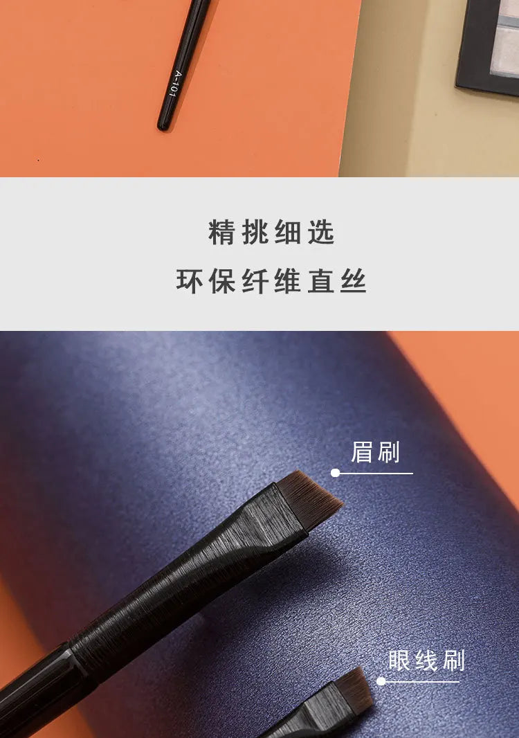 Pinceau Maquillage Ultra-Fin - Brosse Angulaire pour Eye-Liner et Sourcils, Poils Synthétiques Précis, Outil Cosmétique Professionnel.
