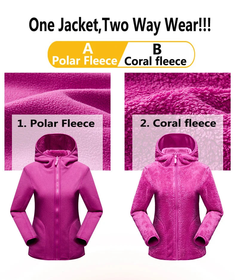 Hoodie unisexe réversible en polaire/corail pour l'hiver, sweat à capuche chaud, coupe-vent, style pull pour femmes, veste en flanelle confortable et élégante.
