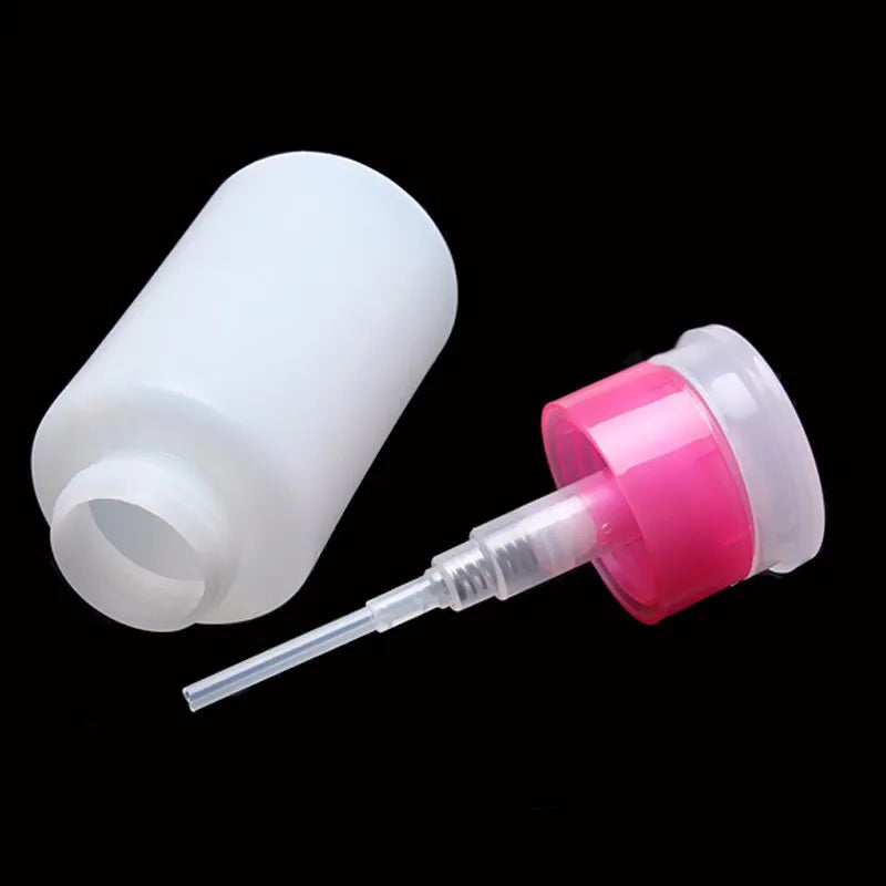 Bouteille Pompe 150ML Rose Vide pour Liquide, Alcool, Dissolvant Vernis à Ongles, Nettoyant, Distributeur, Contenant Rechargeable de Maquillage.