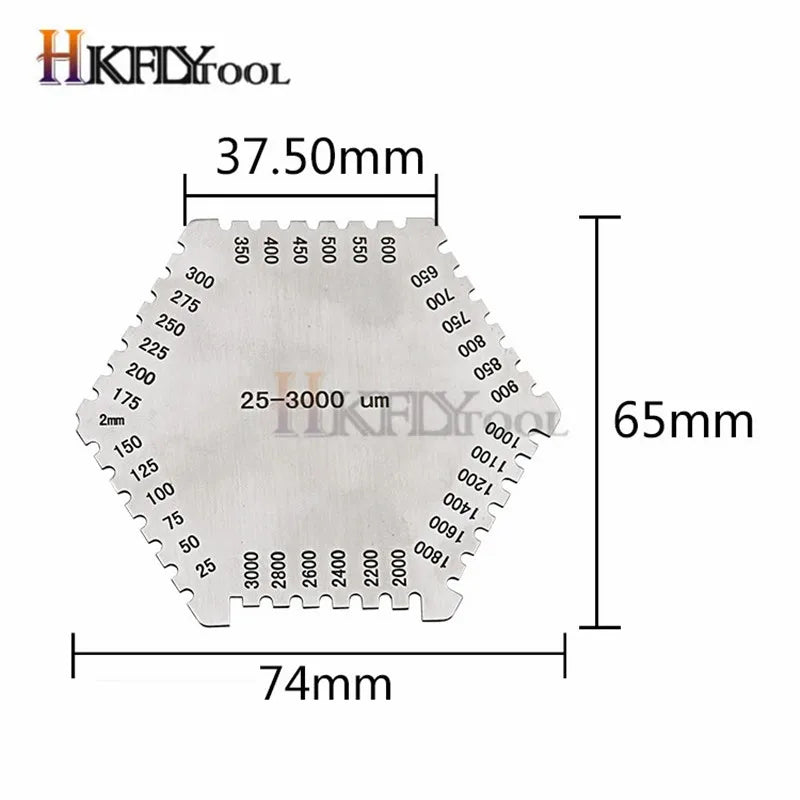 NOUVEL instrument à haute précision en acier inoxydable, peigne hexagonal pour film humide, jauge d'épaisseur de diaphragme humide en acier inoxydable. pour sport