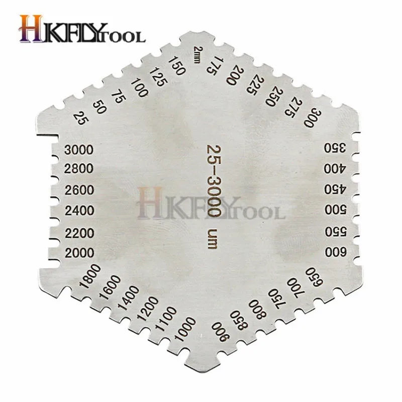 NOUVEL instrument à haute précision en acier inoxydable, peigne hexagonal pour film humide, jauge d'épaisseur de diaphragme humide en acier inoxydable. pour sport