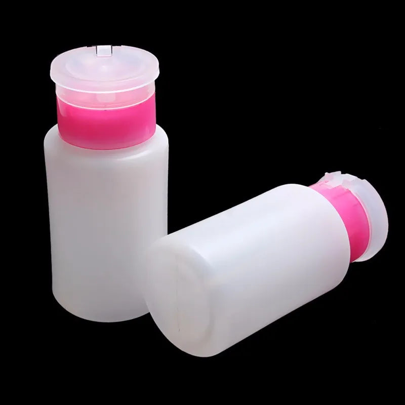 Bouteille Pompe 150ML Rose Vide pour Liquide, Alcool, Dissolvant Vernis à Ongles, Nettoyant, Distributeur, Contenant Rechargeable de Maquillage.
