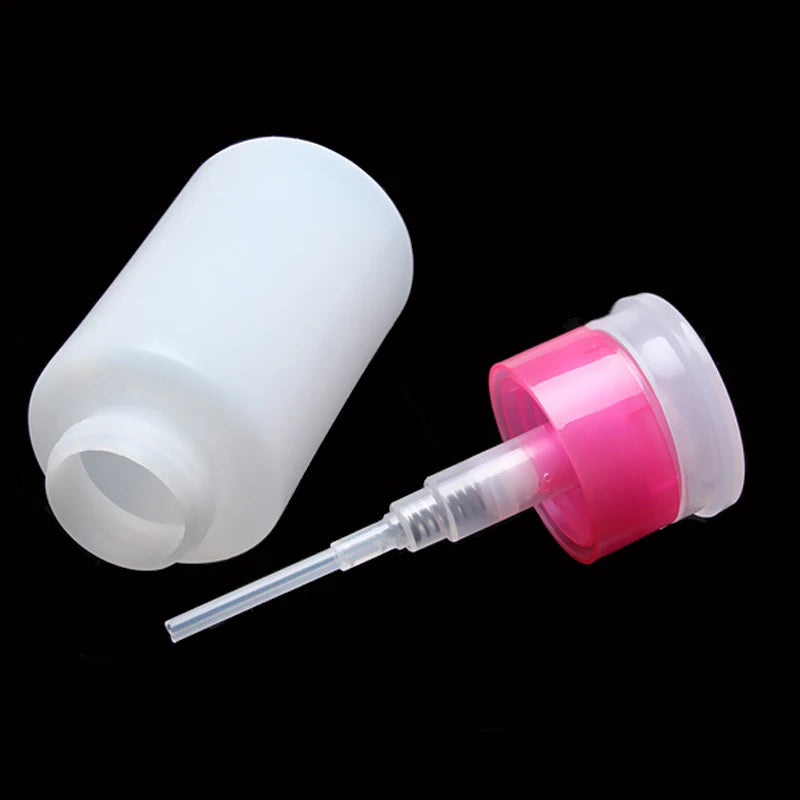 Bouteille Pompe 150ML Rose Vide pour Liquide, Alcool, Dissolvant Vernis à Ongles, Nettoyant, Distributeur, Contenant Rechargeable de Maquillage.