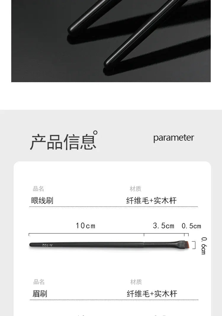 Pinceau Maquillage Ultra-Fin - Brosse Angulaire pour Eye-Liner et Sourcils, Poils Synthétiques Précis, Outil Cosmétique Professionnel.