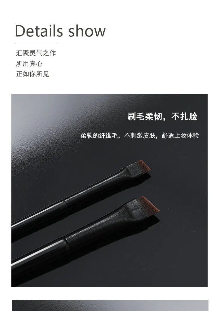 Pinceau Maquillage Ultra-Fin - Brosse Angulaire pour Eye-Liner et Sourcils, Poils Synthétiques Précis, Outil Cosmétique Professionnel.