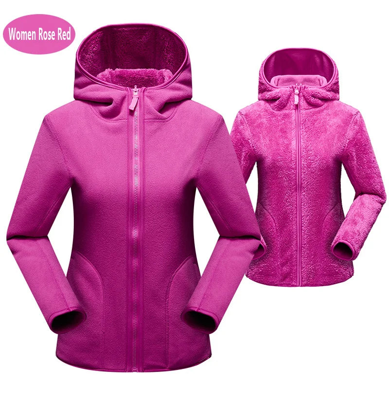 Hoodie unisexe réversible en polaire/corail pour l'hiver, sweat à capuche chaud, coupe-vent, style pull pour femmes, veste en flanelle confortable et élégante.