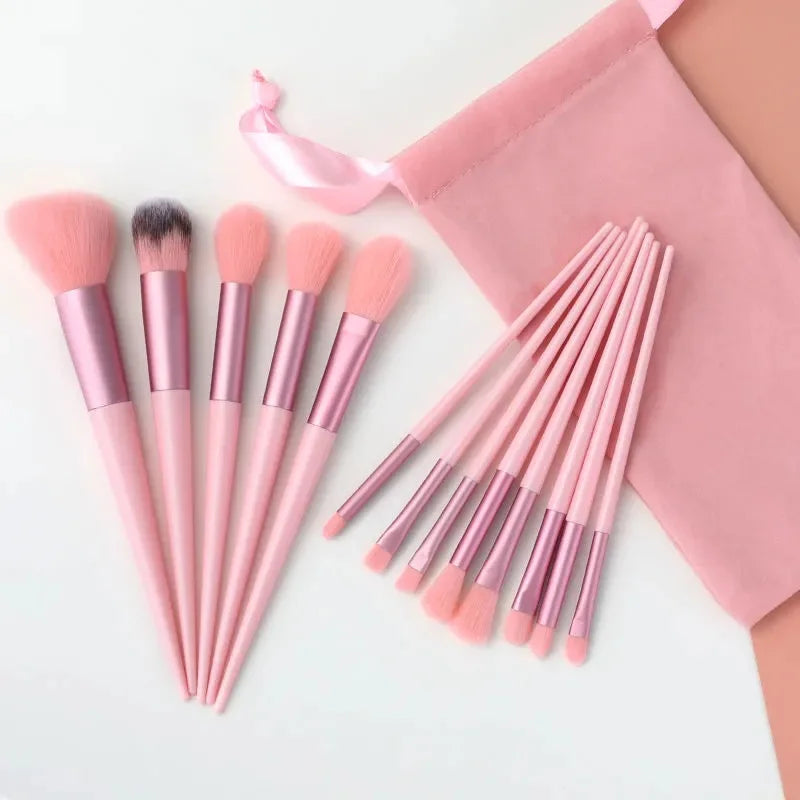 Pinceaux de maquillage pour femmes, fond de teint, ombre à paupières, poudre cosmétique, fard à joues, outils de maquillage, 13 pièces