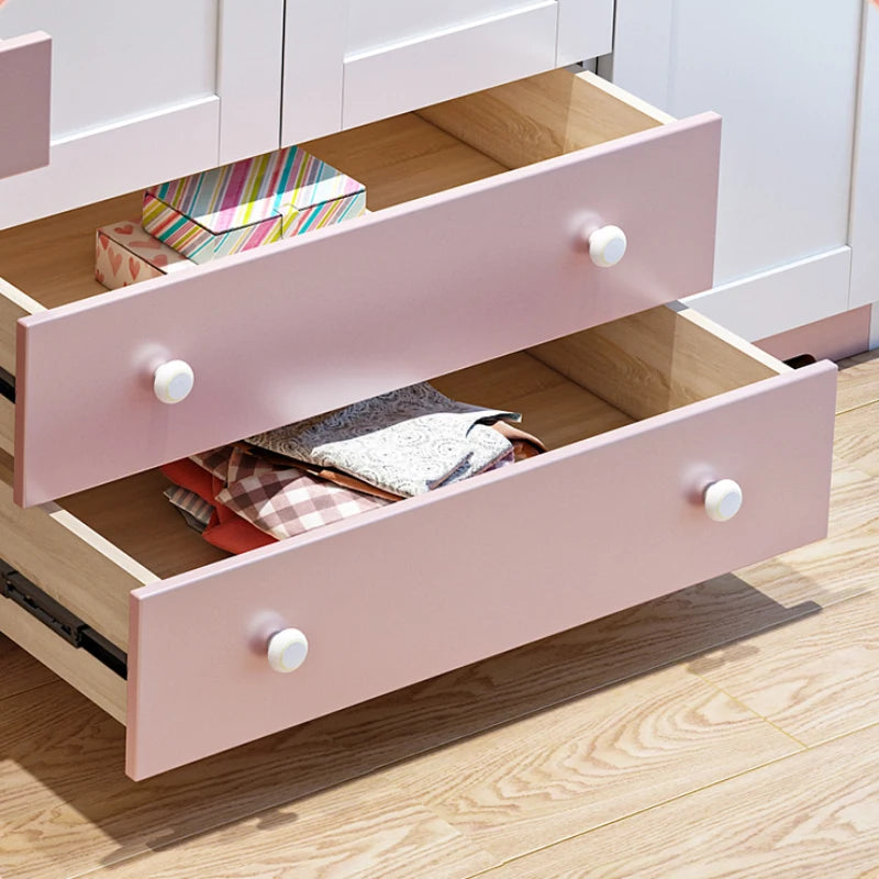 Armoires pour enfants avec cintres - Organisateur pour chambre à coucher - Placard de rangement mobile - Meuble de rangement pour la maison CY50CW.
