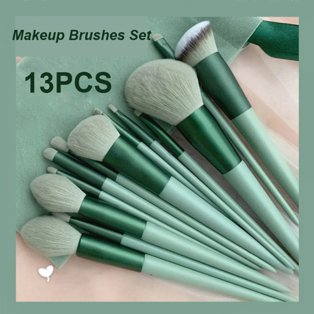 Pinceaux de maquillage pour femmes, fond de teint, ombre à paupières, poudre cosmétique, fard à joues, outils de maquillage, 13 pièces