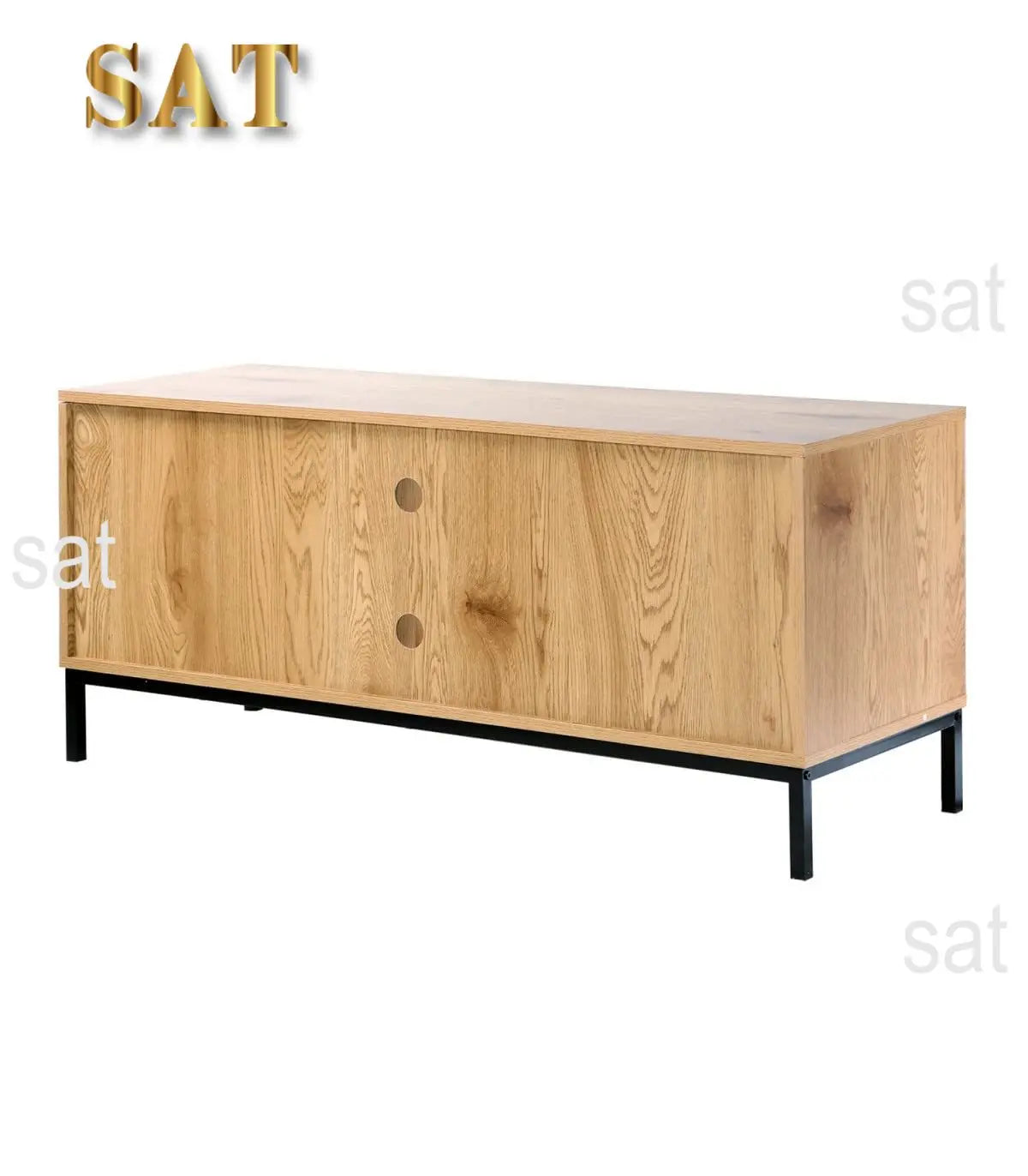 Meuble TV moderne en rotin cannage – Design à 2 portes avec niches, style naturel et contemporain