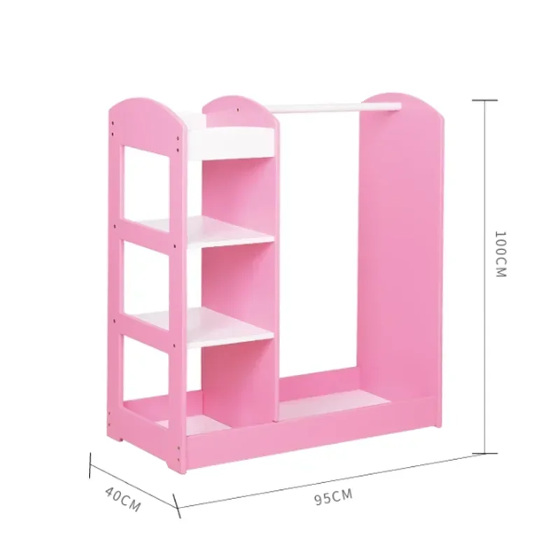 Armoire pour enfants – Rangement de chambre bébé avec miroir, penderie et organiseur pour vêtements et meubles de rangement