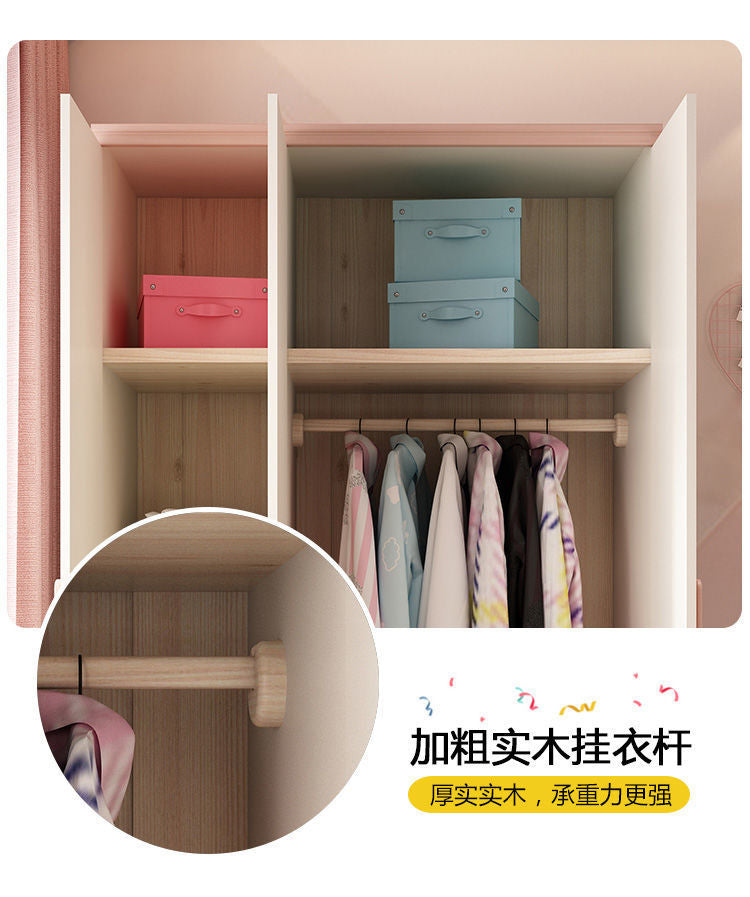Armoire pour enfants – Meuble de rangement avec étagères, cintres et organisateur pour chambre à coucher
