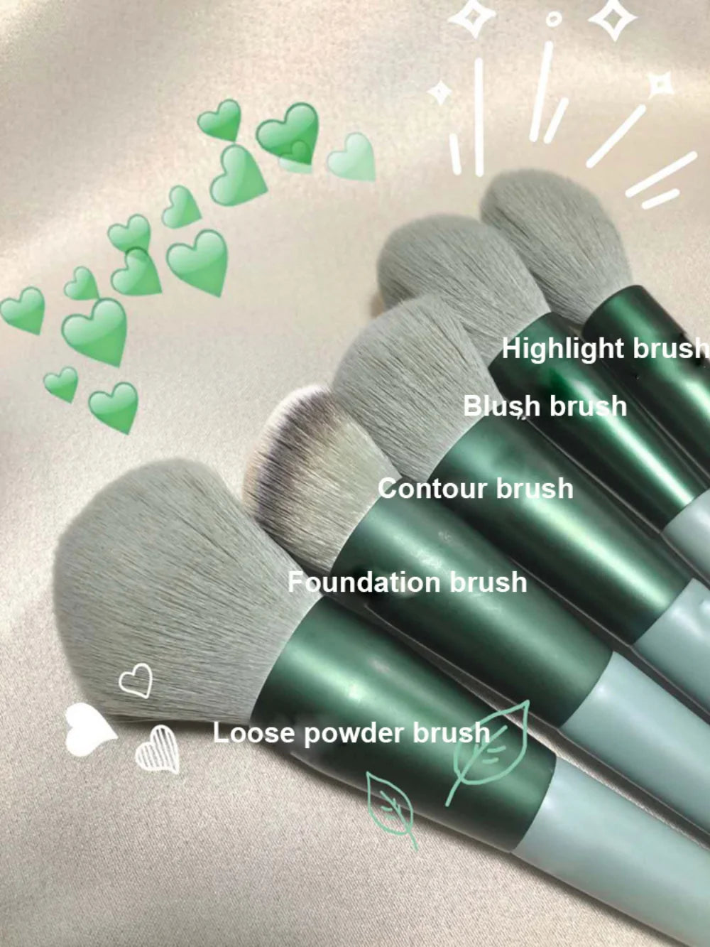 Pinceaux de maquillage pour femmes, fond de teint, ombre à paupières, poudre cosmétique, fard à joues, outils de maquillage, 13 pièces