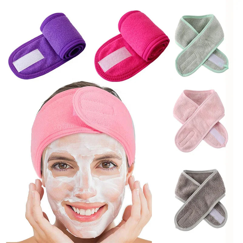 Bandeau Autocollant Large pour Femmes - Serviette de Yoga, Spa, Bain, Douche, Maquillage, Lavage du Visage, Salon Cosmétiques, Accessoires de Maquillage.