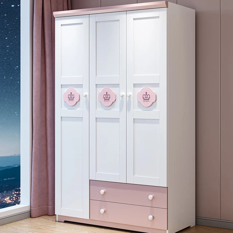 Armoires pour enfants avec cintres - Organisateur pour chambre à coucher - Placard de rangement mobile - Meuble de rangement pour la maison CY50CW.