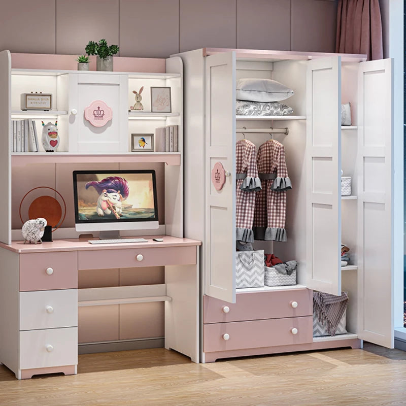 Armoires pour enfants avec cintres - Organisateur pour chambre à coucher - Placard de rangement mobile - Meuble de rangement pour la maison CY50CW.