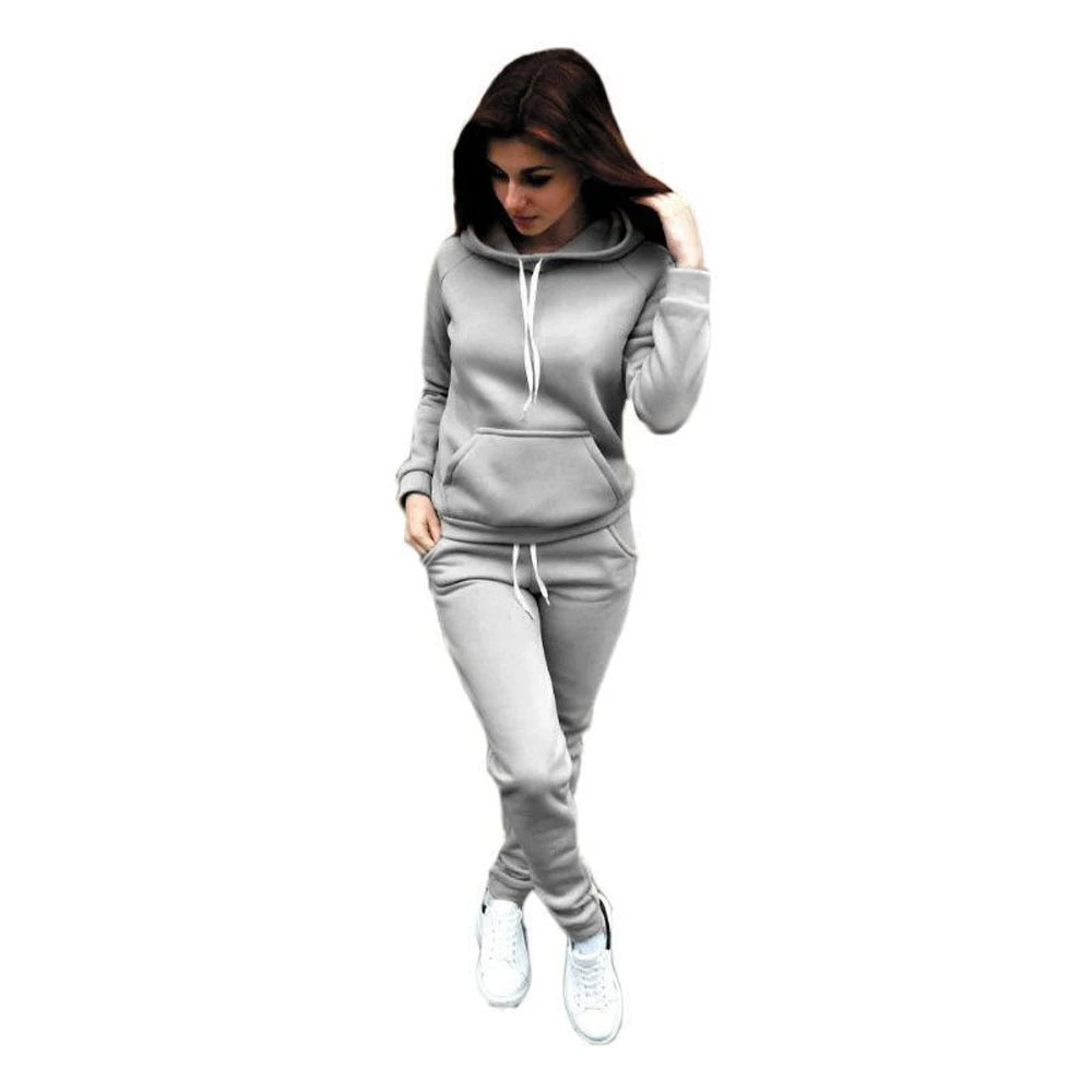 Nouvelle mode femme ensemble sweat à capuche, pull à manches longues, ensemble de sport 2 pièces (S-4XL)