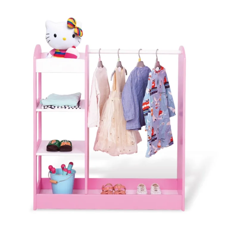 Armoire pour enfants – Rangement de chambre bébé avec miroir, penderie et organiseur pour vêtements et meubles de rangement
