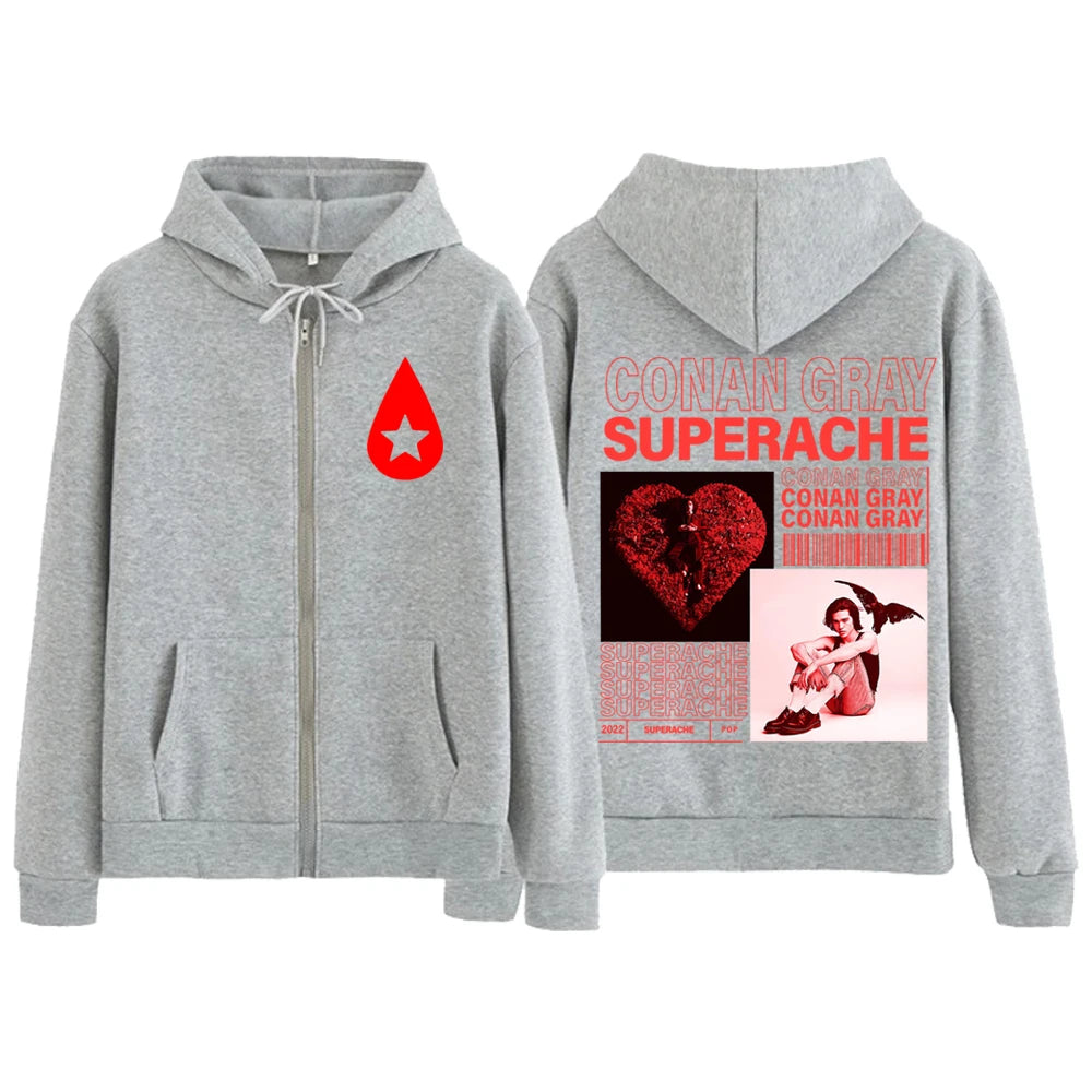 Conan Gray Found Heaven Superache Sweatshirt à Fermeture Éclair Streetwear