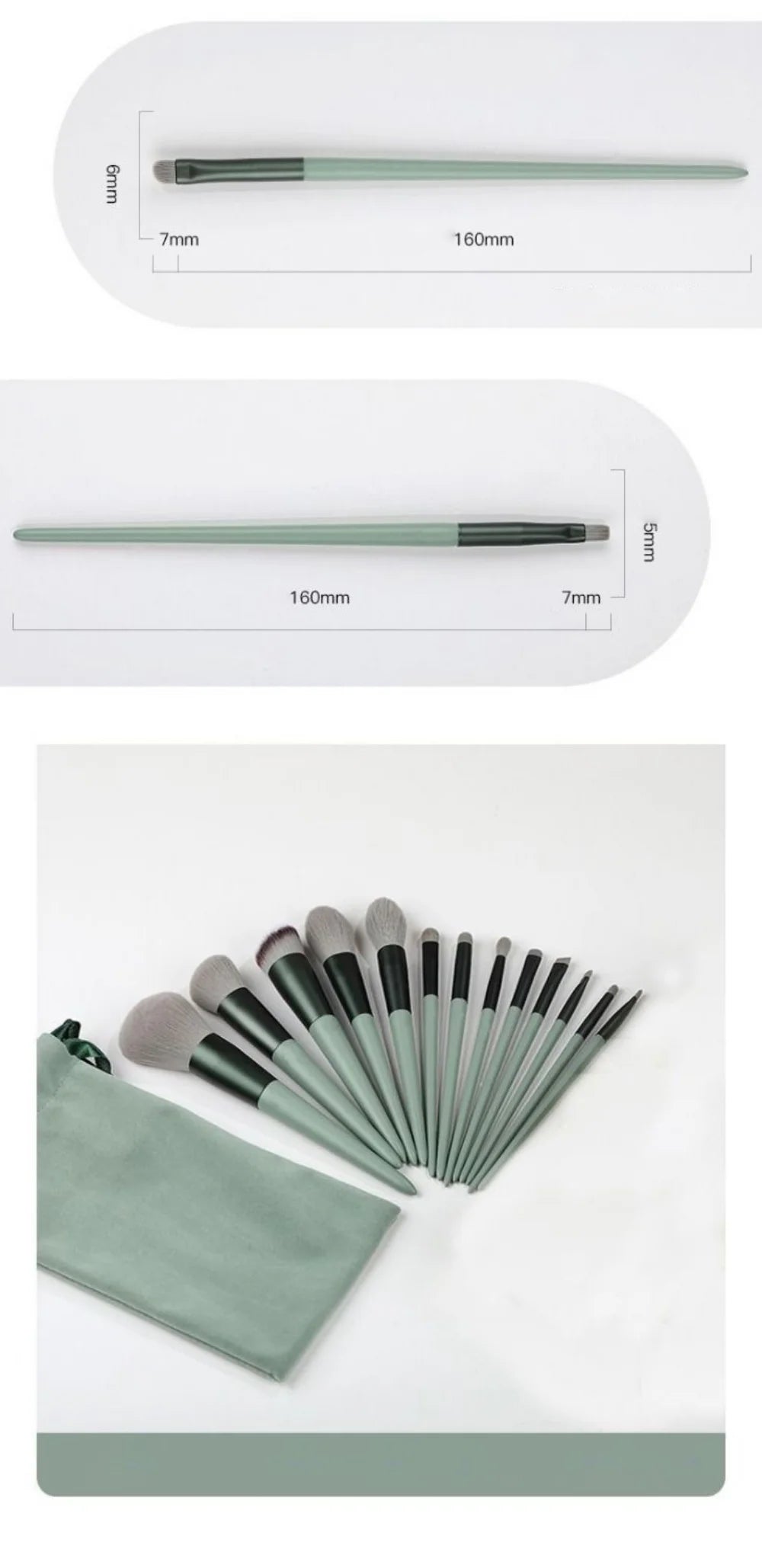 Pinceaux de maquillage pour femmes, fond de teint, ombre à paupières, poudre cosmétique, fard à joues, outils de maquillage, 13 pièces