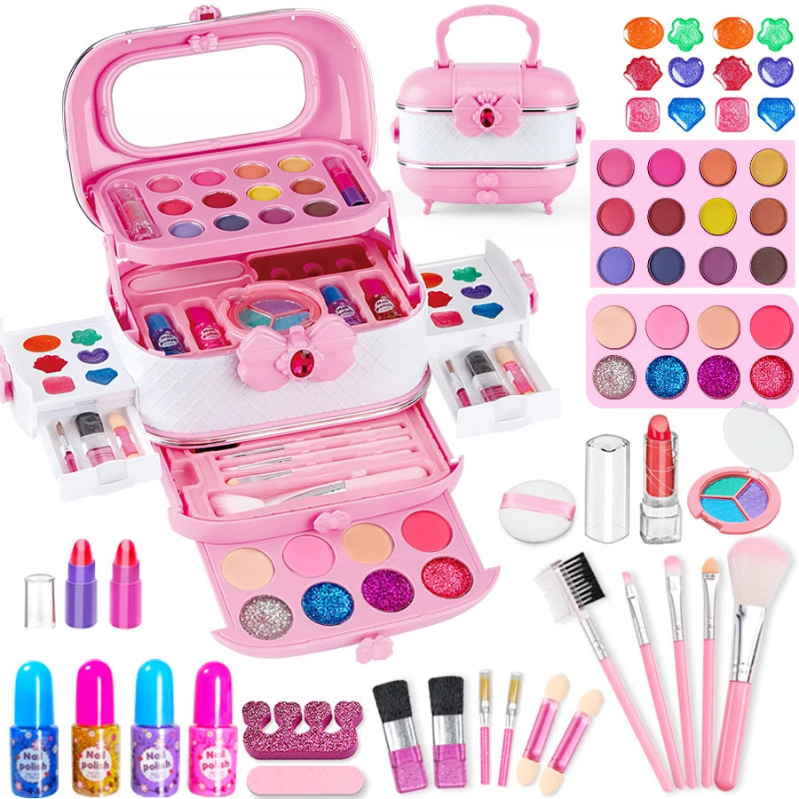 Kit de Maquillage Lavable pour Enfants - Set de Maquillage Réel pour Filles, Kit de Maquillage pour Petites Filles et Enfants.