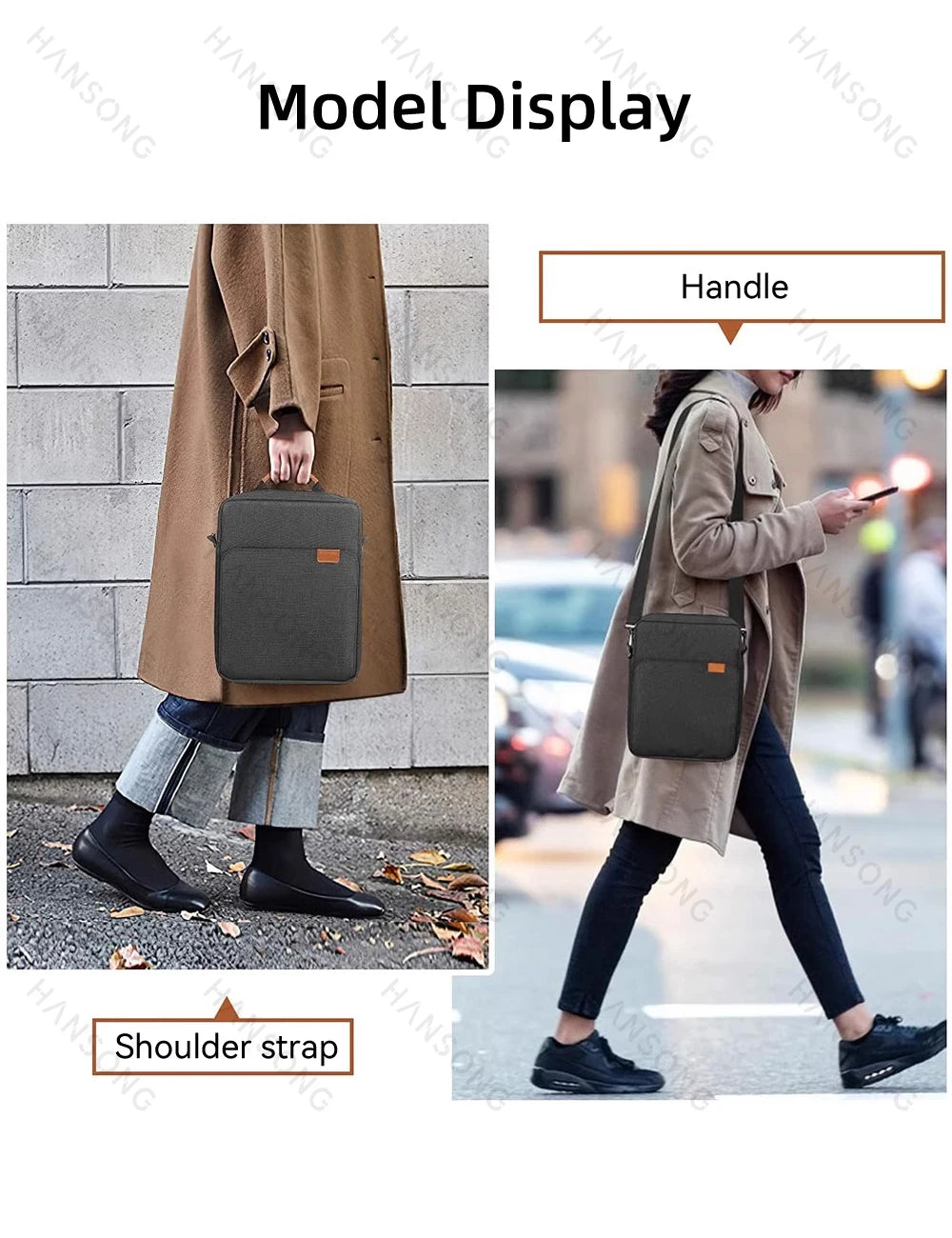 Étui de tablette pour Samsung Galaxy Tab S6 Lite, Galaxy Tab S7, iPad Pro 11, iPad 9.7, 9-11 pouces, sac à bandoulière pour transport et rangement.