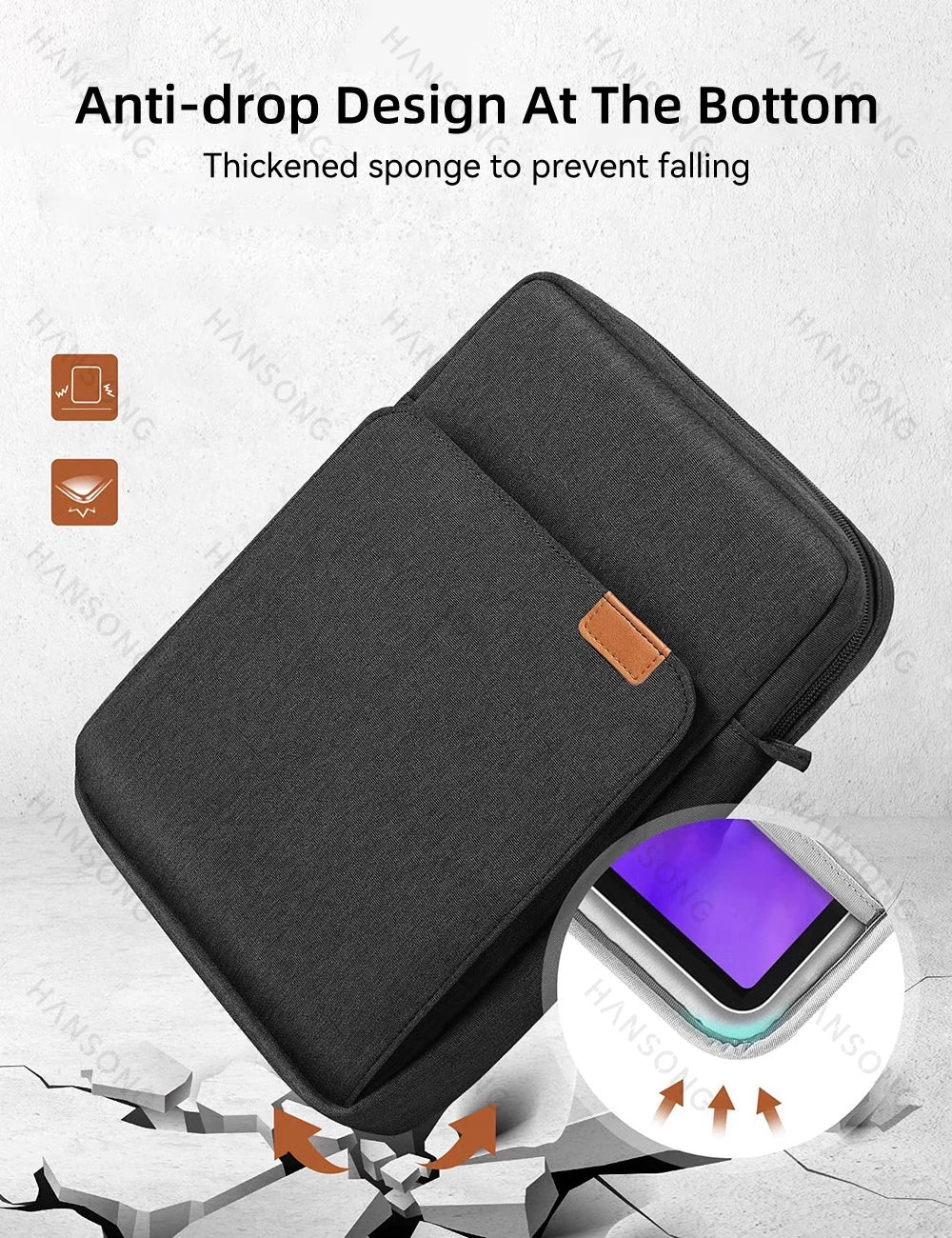 Étui de tablette pour Samsung Galaxy Tab S6 Lite, Galaxy Tab S7, iPad Pro 11, iPad 9.7, 9-11 pouces, sac à bandoulière pour transport et rangement.