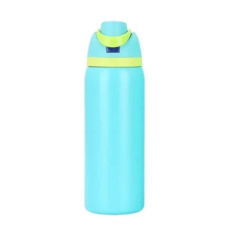 Gourde Thermos 32oz en Acier Inoxydable 304 avec Paille, Bouteille d'Eau Vacuum Isotherme pour Sports en Extérieur et Voiture
