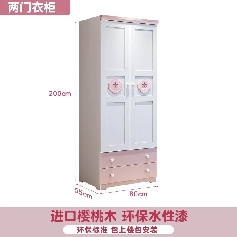 Armoires pour enfants avec cintres - Organisateur pour chambre à coucher - Placard de rangement mobile - Meuble de rangement pour la maison CY50CW.