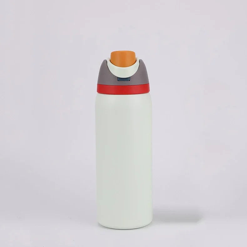 Gourde Thermos 32oz en Acier Inoxydable 304 avec Paille, Bouteille d'Eau Vacuum Isotherme pour Sports en Extérieur et Voiture